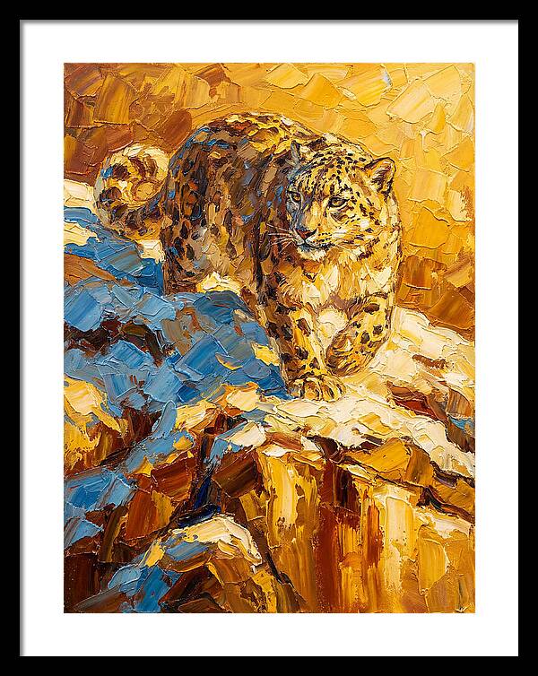 Snow Leopard On Rocky Terrain