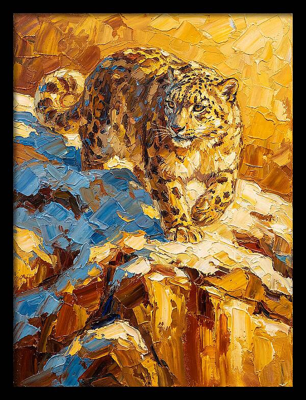 Snow Leopard On Rocky Terrain