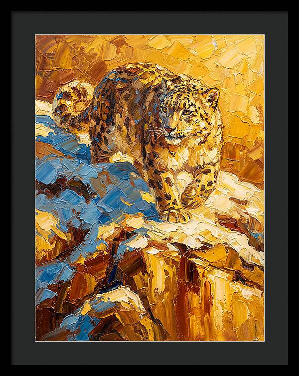 Snow Leopard On Rocky Terrain