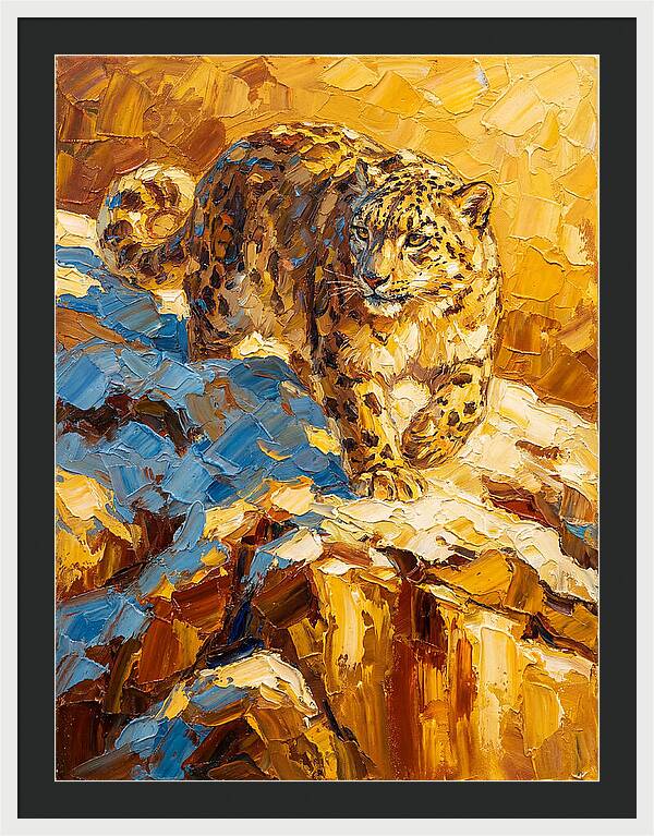 Snow Leopard On Rocky Terrain