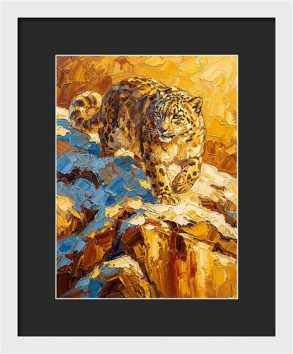 Snow Leopard On Rocky Terrain