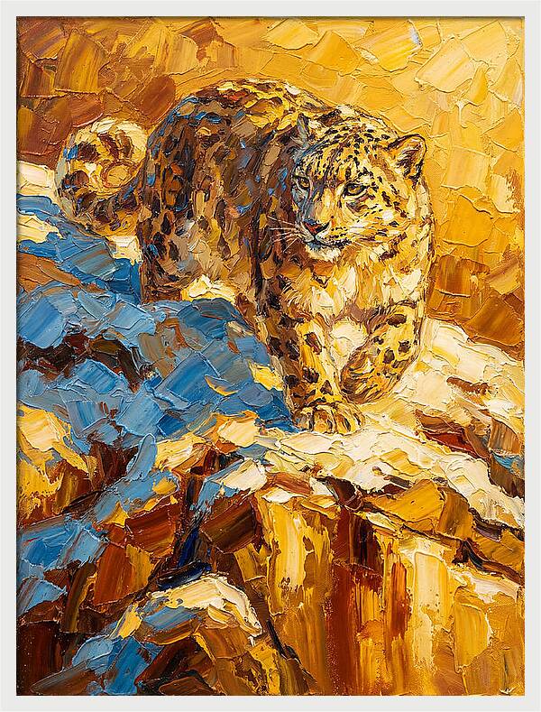Snow Leopard On Rocky Terrain