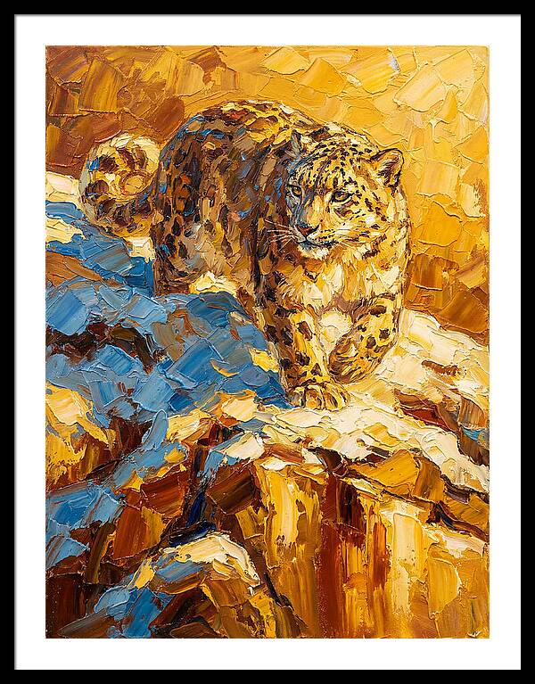 Snow Leopard On Rocky Terrain