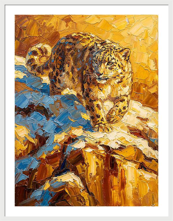 Snow Leopard On Rocky Terrain