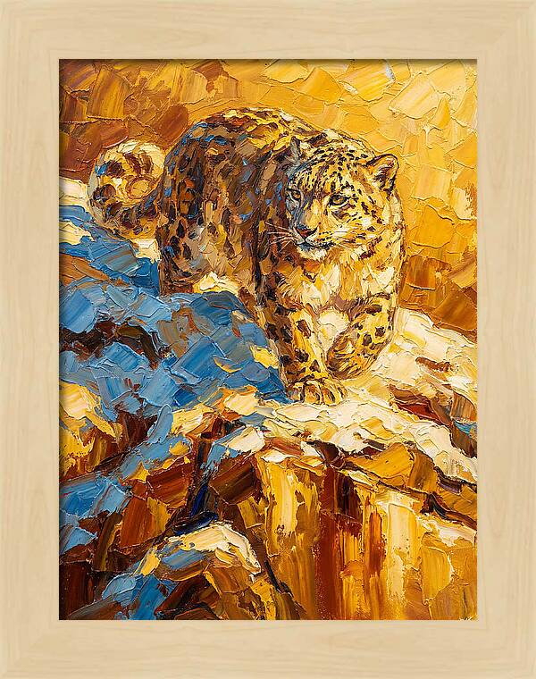 Snow Leopard On Rocky Terrain
