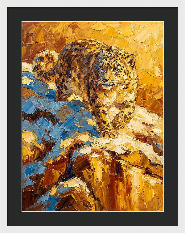 Snow Leopard On Rocky Terrain