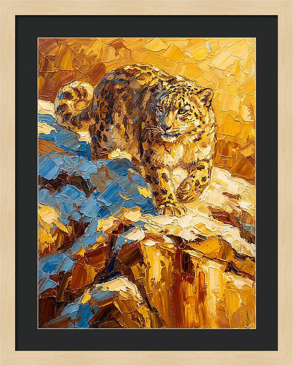 Snow Leopard On Rocky Terrain