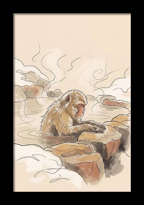 Snow Monkey Soaking In Hot Spring