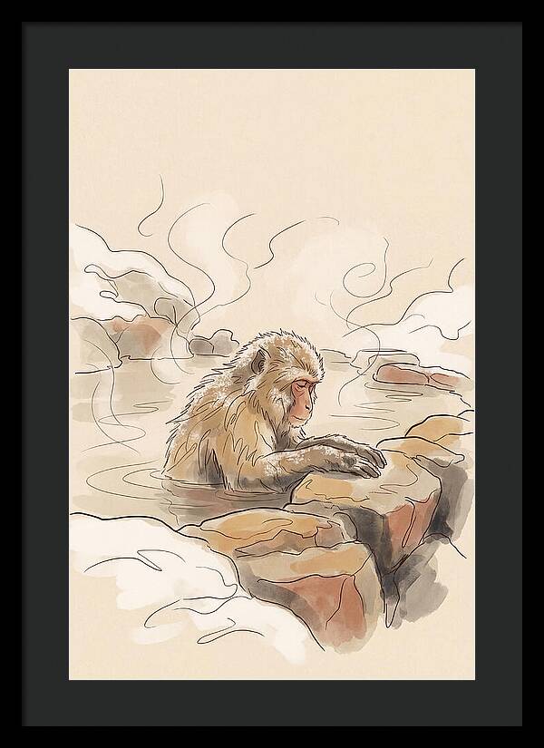 Snow Monkey Soaking In Hot Spring