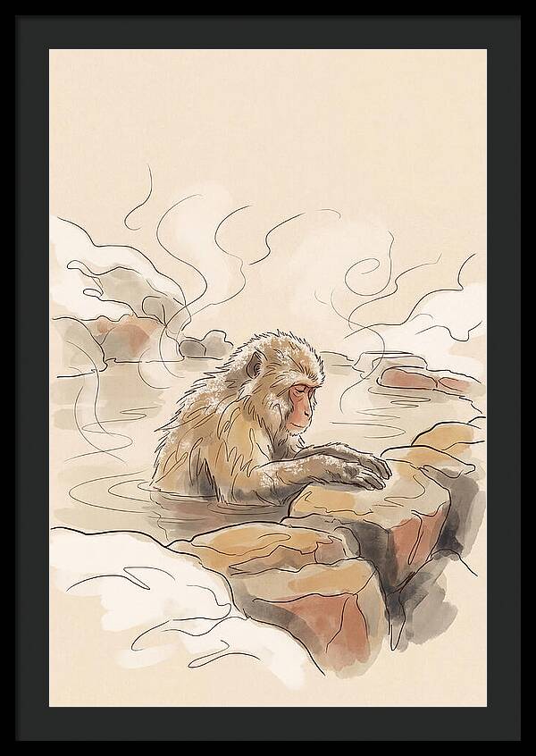 Snow Monkey Soaking In Hot Spring