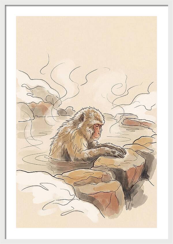 Snow Monkey Soaking In Hot Spring