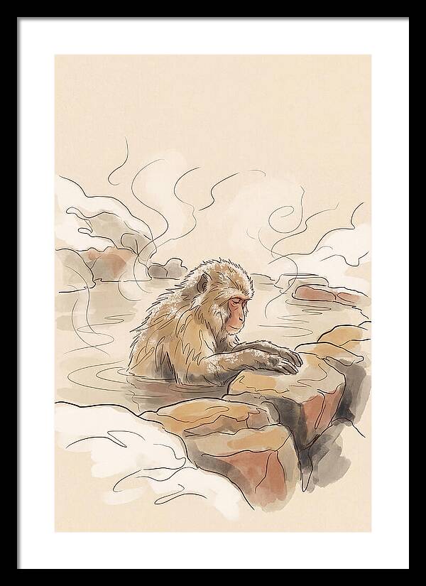 Snow Monkey Soaking In Hot Spring