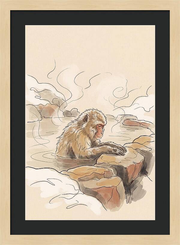 Snow Monkey Soaking In Hot Spring