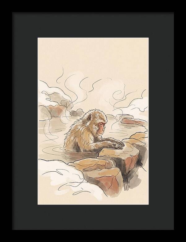 Snow Monkey Soaking In Hot Spring