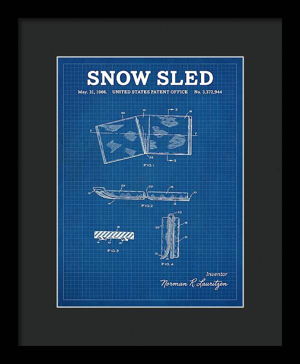 Snow Sled Blueprint Patent Us3372944a