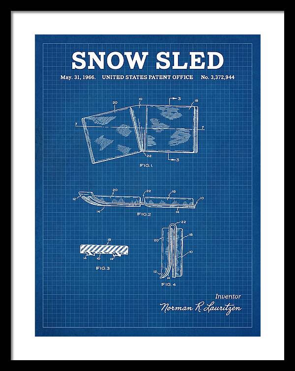 Snow Sled Blueprint Patent Us3372944a