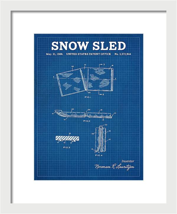 Snow Sled Blueprint Patent Us3372944a
