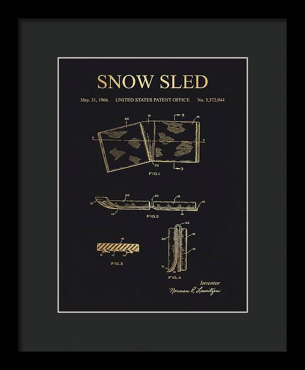 Snow Sled Gold Patent Us3372944a