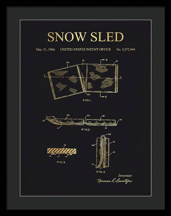 Snow Sled Gold Patent Us3372944a