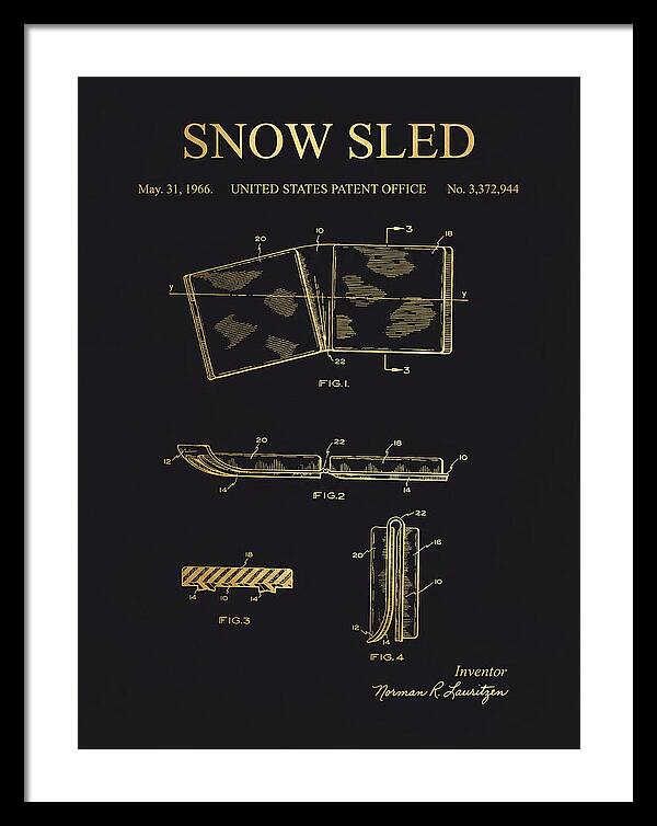 Snow Sled Gold Patent Us3372944a