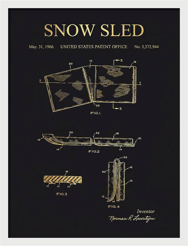 Snow Sled Gold Patent Us3372944a
