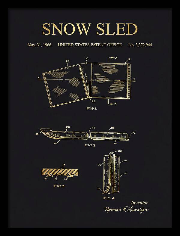 Snow Sled Gold Patent Us3372944a