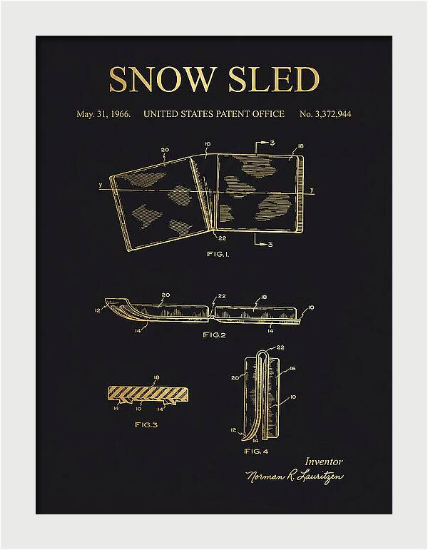 Snow Sled Gold Patent Us3372944a