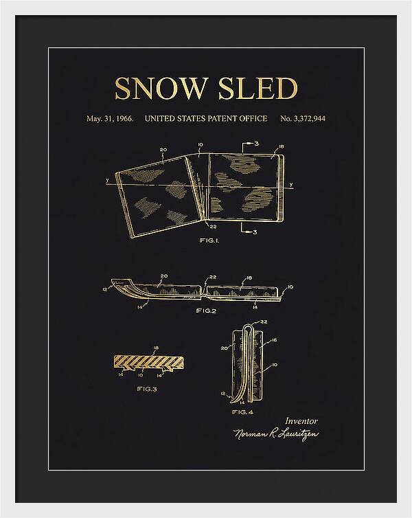 Snow Sled Gold Patent Us3372944a