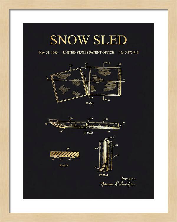 Snow Sled Gold Patent Us3372944a