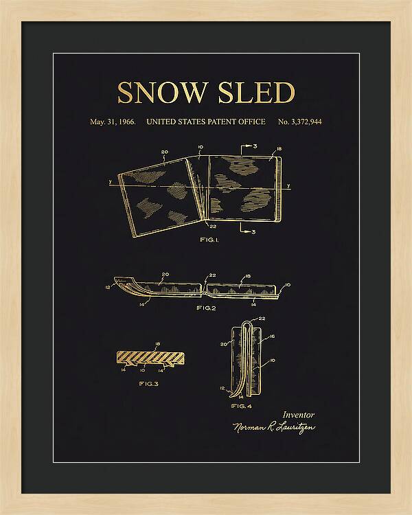 Snow Sled Gold Patent Us3372944a