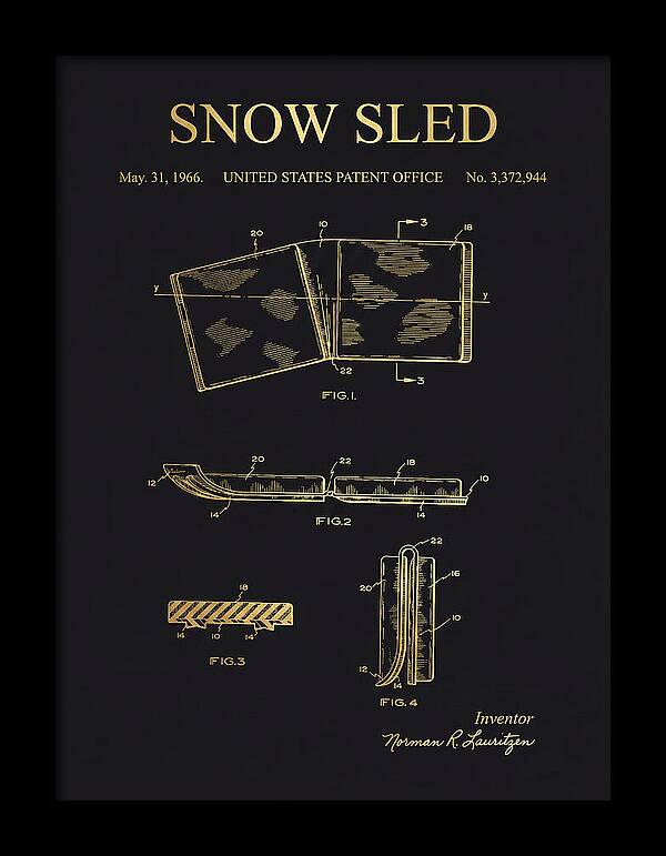 Snow Sled Gold Patent Us3372944a