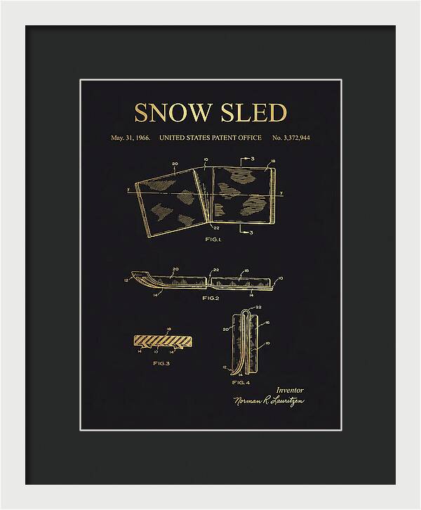 Snow Sled Gold Patent Us3372944a