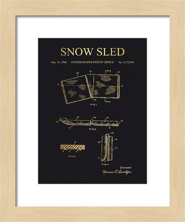 Snow Sled Gold Patent Us3372944a