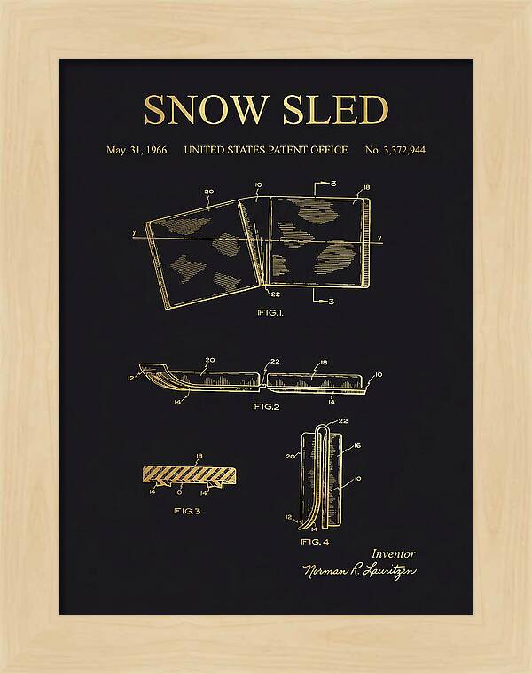 Snow Sled Gold Patent Us3372944a