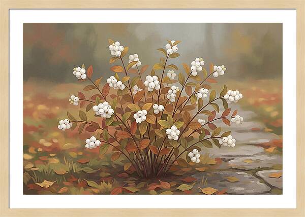 Snowberry Bush In Autumn