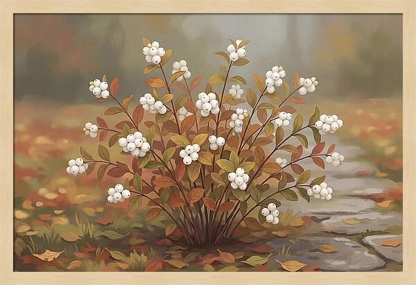 Snowberry Bush In Autumn