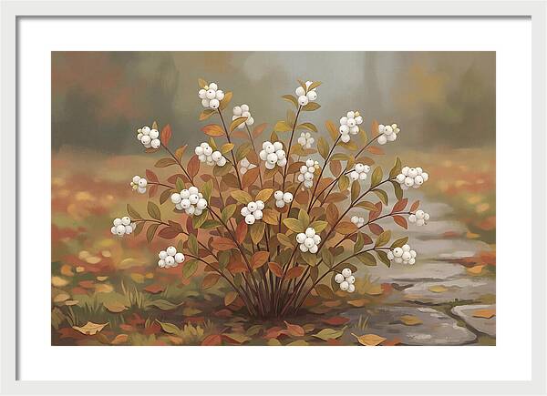 Snowberry Bush In Autumn