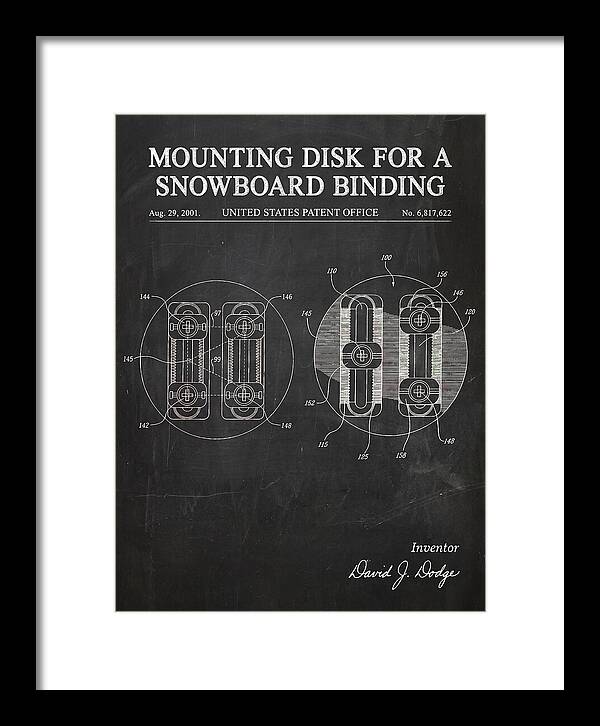 Snowboard Binding Mounting Disk Chalkboard Patent Us6817622b2