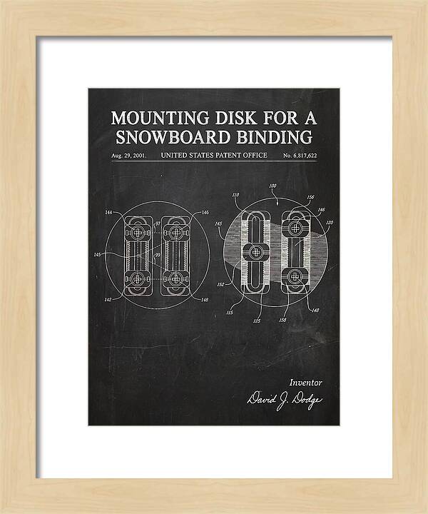 Snowboard Binding Mounting Disk Chalkboard Patent Us6817622b2