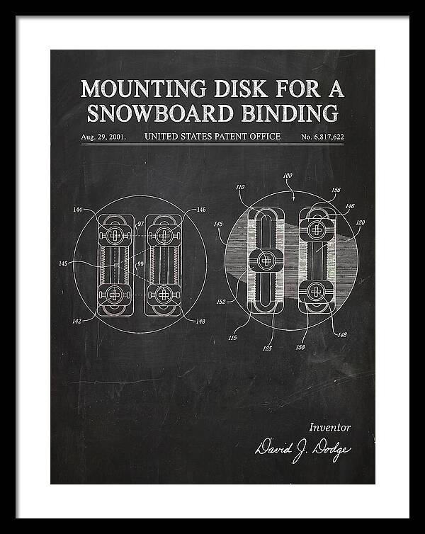 Snowboard Binding Mounting Disk Chalkboard Patent Us6817622b2