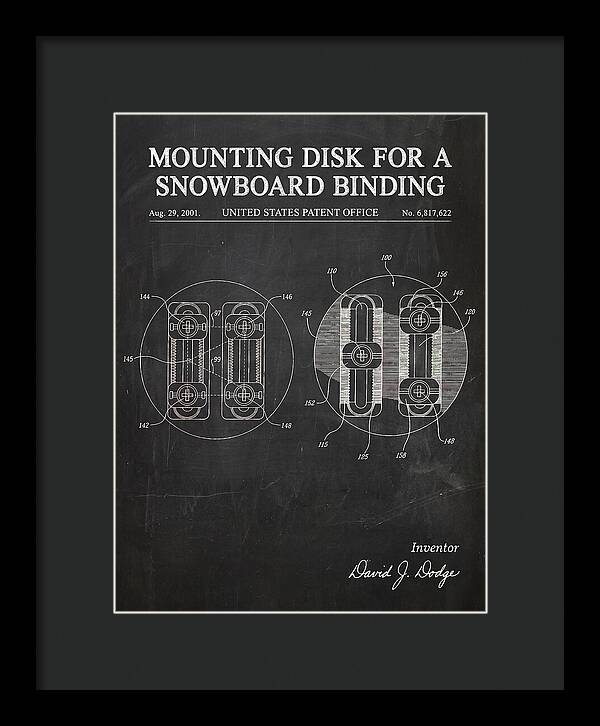 Snowboard Binding Mounting Disk Chalkboard Patent Us6817622b2