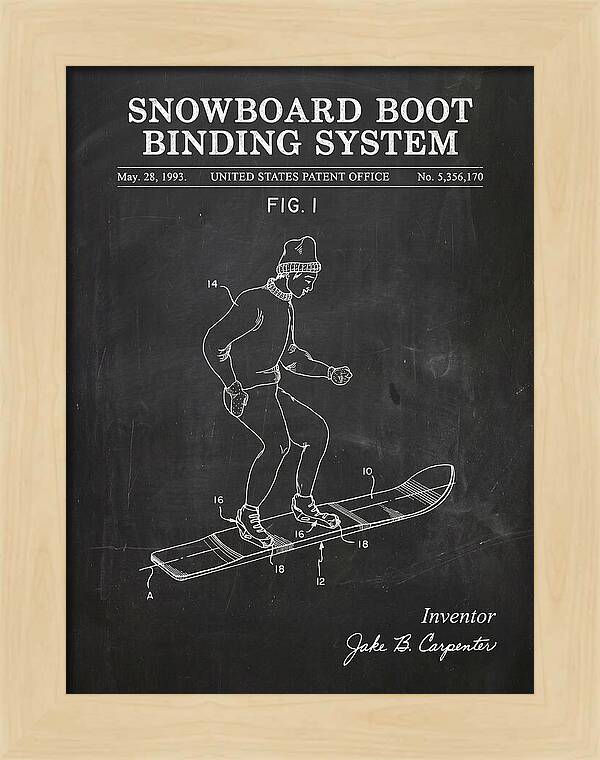 Snowboard Boot Binding System Burton Chalkboard Patent Us5356170a