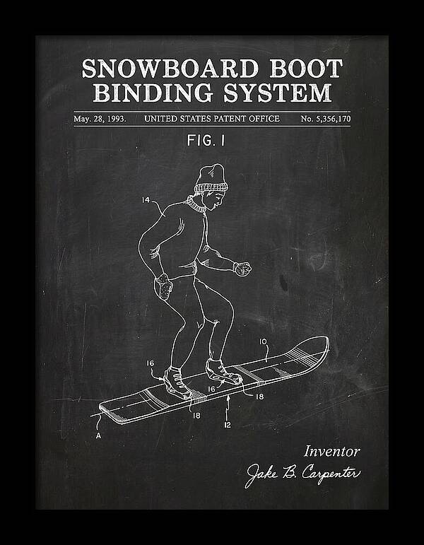 Snowboard Boot Binding System Burton Chalkboard Patent Us5356170a