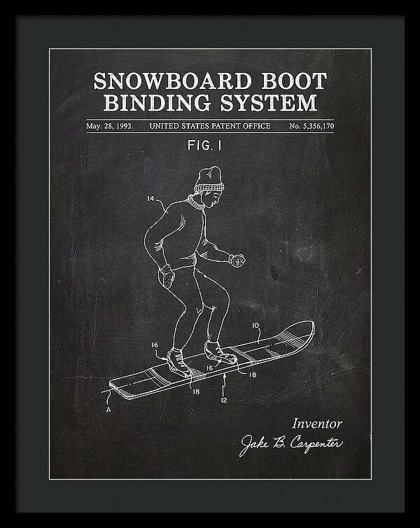 Snowboard Boot Binding System Burton Chalkboard Patent Us5356170a