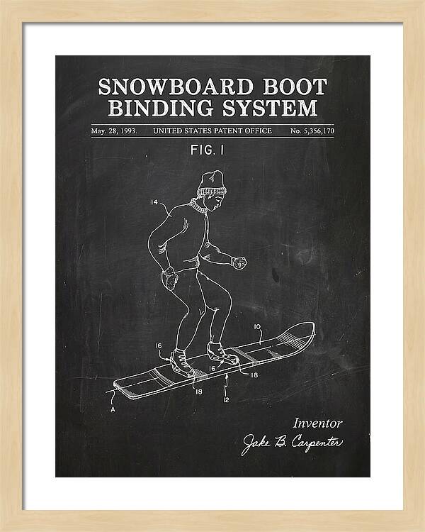 Snowboard Boot Binding System Burton Chalkboard Patent Us5356170a