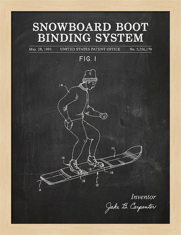 Snowboard Boot Binding System Burton Chalkboard Patent Us5356170a
