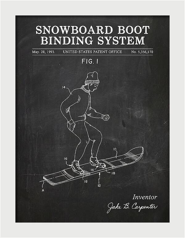 Snowboard Boot Binding System Burton Chalkboard Patent Us5356170a
