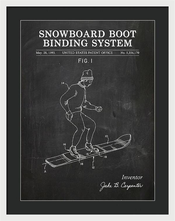 Snowboard Boot Binding System Burton Chalkboard Patent Us5356170a