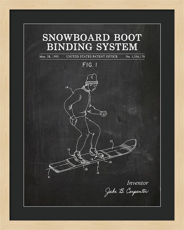 Snowboard Boot Binding System Burton Chalkboard Patent Us5356170a