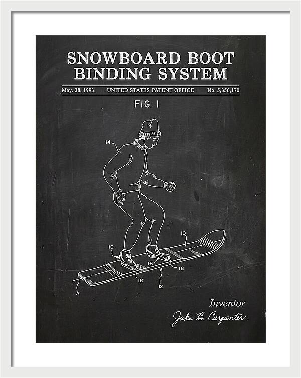 Snowboard Boot Binding System Burton Chalkboard Patent Us5356170a